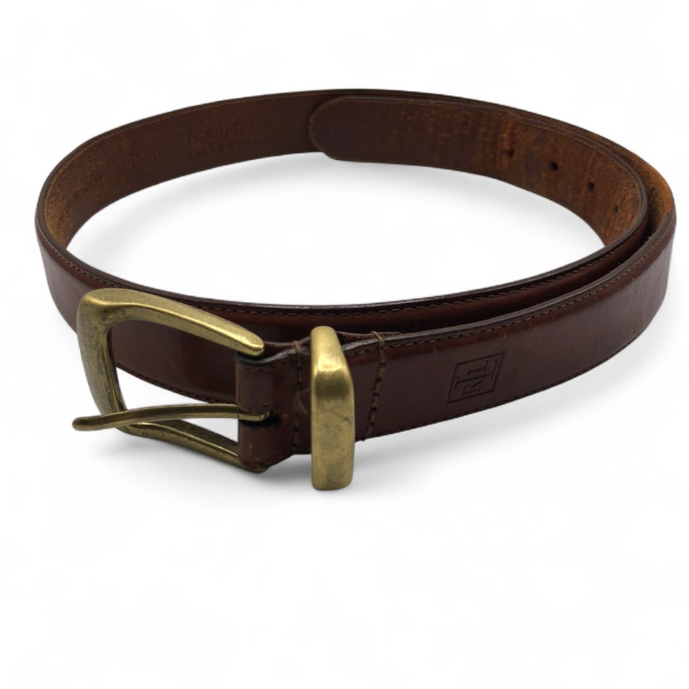 Polo Ralph Lauren Genuine Italian Leather Solid Brass Belt